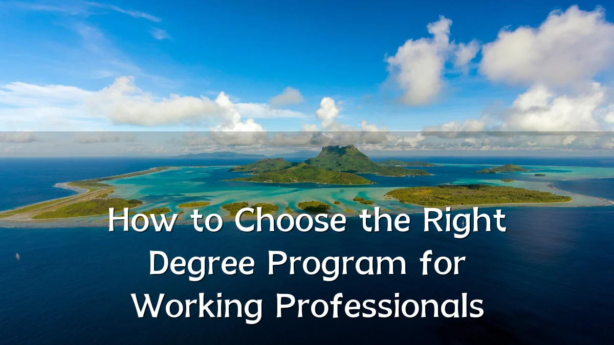 How to Choose the Right Degree Program for Working Professionals